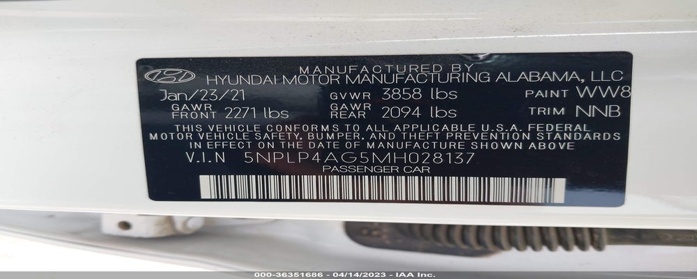 5NPLP4AG5MH028137 2021 HYUNDAI ELANTRA photo no. 9