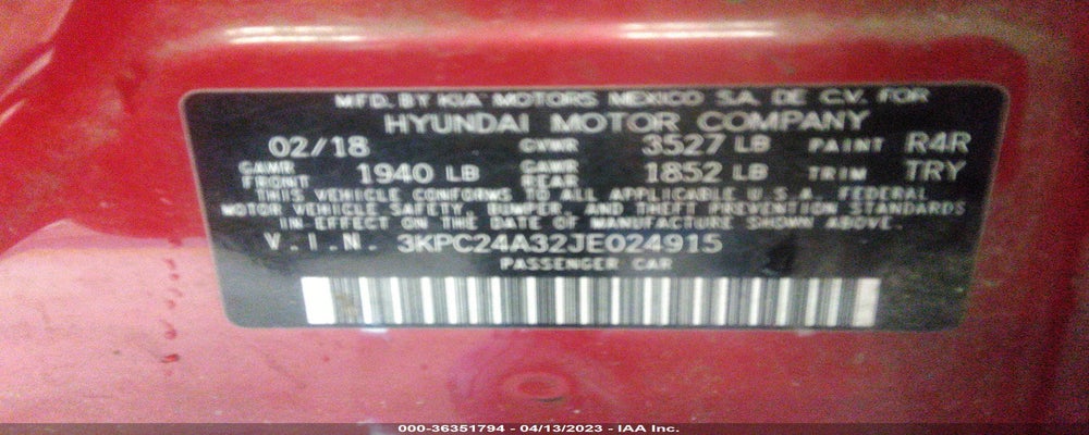 3KPC24A32JE024915 2018 HYUNDAI ACCENT photo no. 9