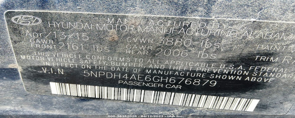 5NPDH4AE6GH676879 2016 HYUNDAI ELANTRA photo no. 9