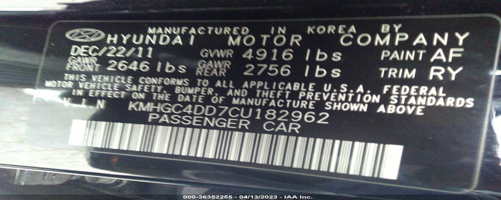 KMHGC4DD7CU182962 2012 HYUNDAI GENESIS photo no. 9