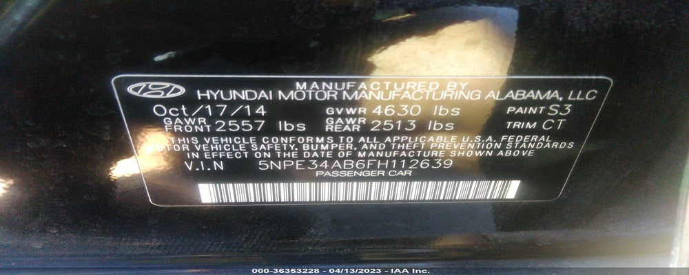 5NPE34AB6FH112639 2015 HYUNDAI SONATA photo no. 9
