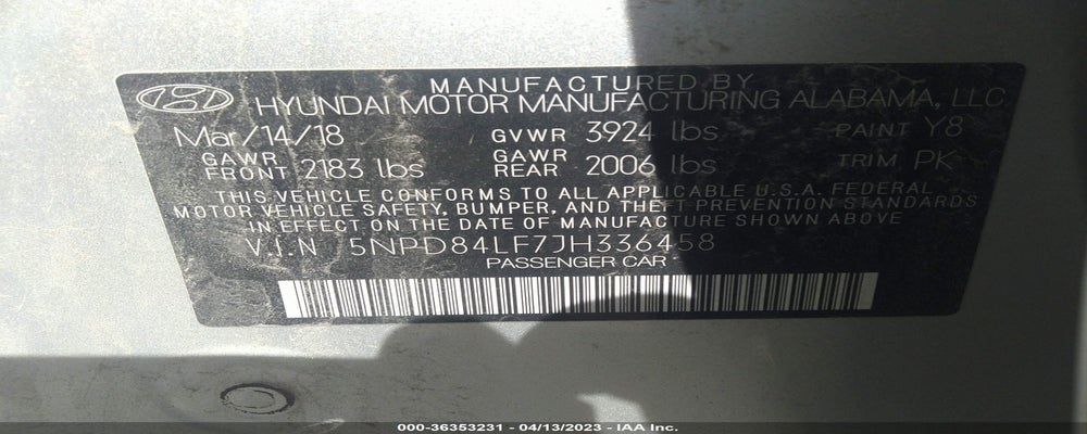 5NPD84LF7JH336458 2018 HYUNDAI ELANTRA photo no. 9