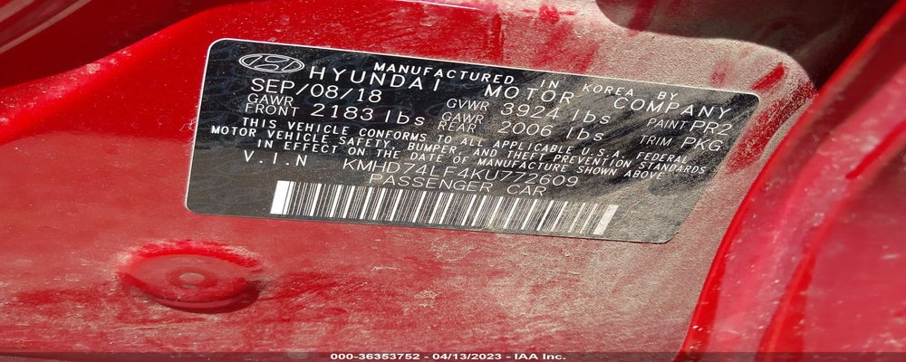 KMHD74LF4KU772609 2019 HYUNDAI ELANTRA photo no. 9