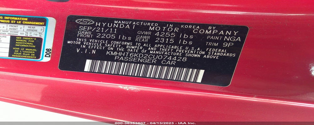 KMHHT6KD2CU074428 2012 HYUNDAI GENESIS COUPE photo no. 9