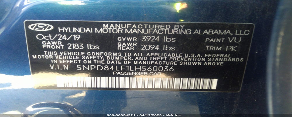 5NPD84LF1LH560036 2020 HYUNDAI ELANTRA photo no. 9