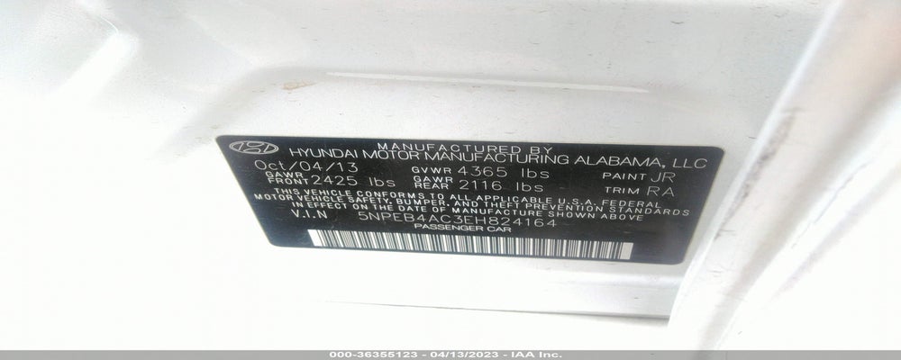 5NPEB4AC3EH824164 2014 HYUNDAI SONATA photo no. 9