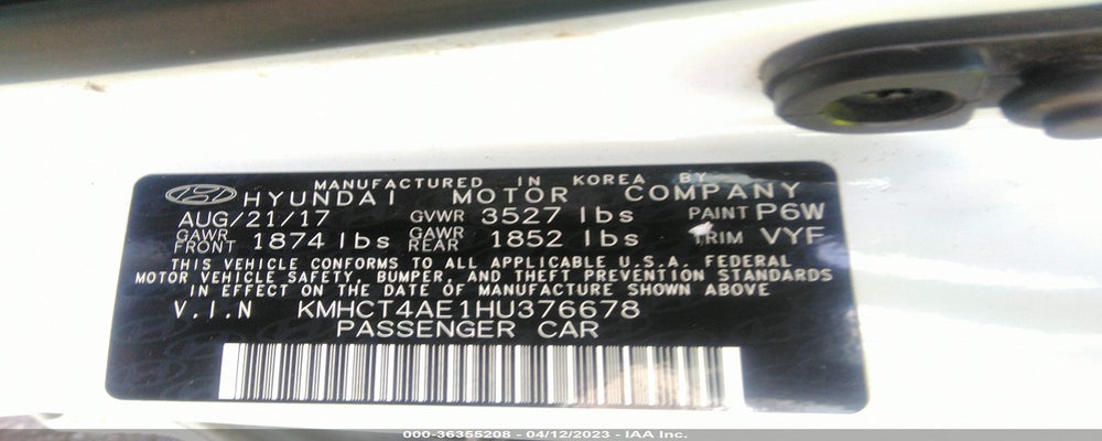 KMHCT4AE1HU376678 2017 HYUNDAI ACCENT photo no. 9