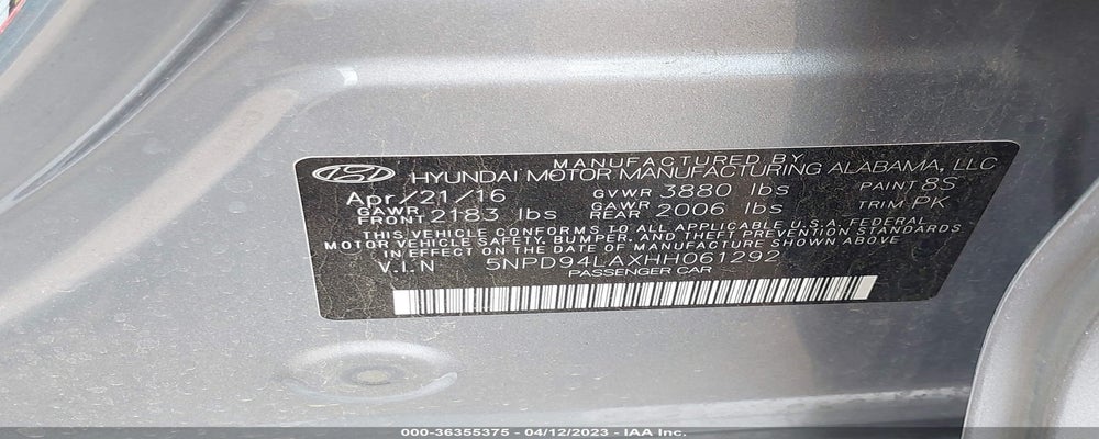 5NPD94LAXHH061292 2017 HYUNDAI ELANTRA photo no. 9