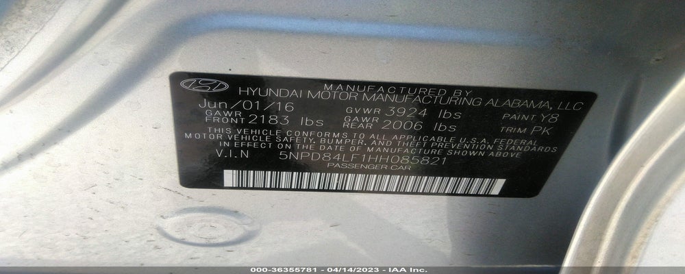 5NPD84LF1HH085821 2017 HYUNDAI ELANTRA photo no. 9
