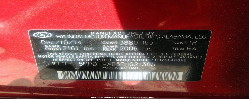 5NPDH4AE5FH621385 2015 HYUNDAI ELANTRA photo no. 9