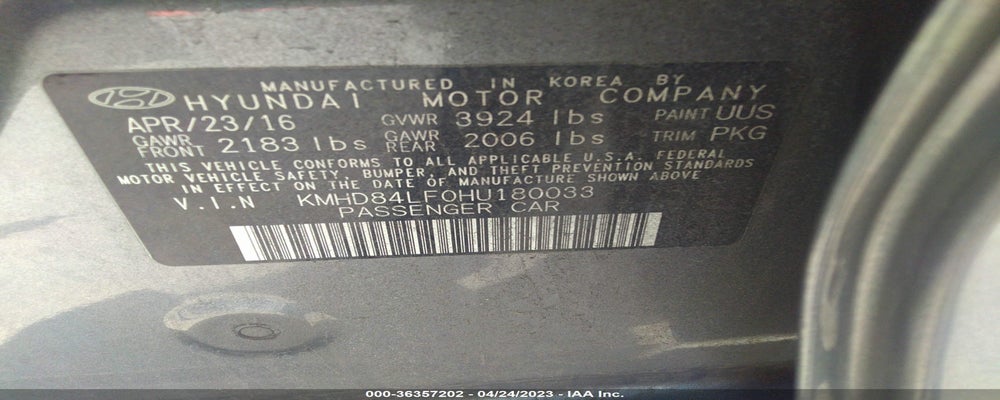 KMHD84LF0HU180033 2017 HYUNDAI ELANTRA photo no. 9