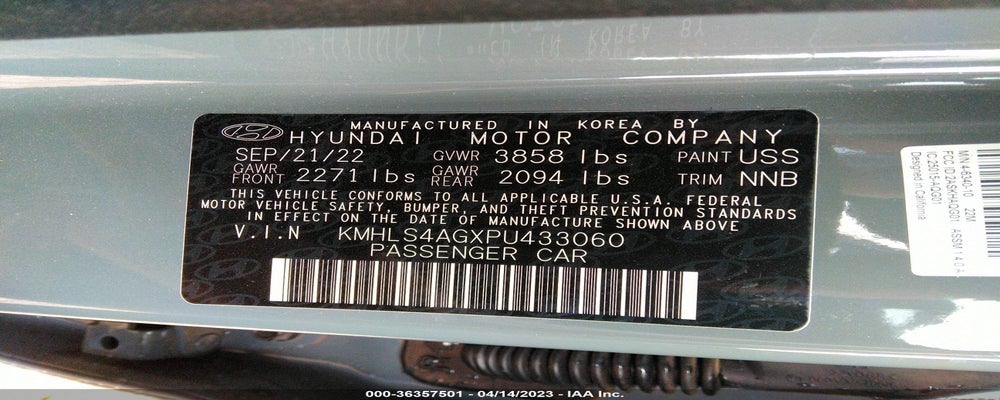 KMHLS4AGXPU433060 2023 HYUNDAI ELANTRA photo no. 9