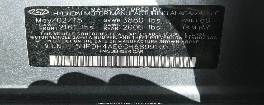 5NPDH4AE6GH689910 2016 HYUNDAI ELANTRA photo no. 9