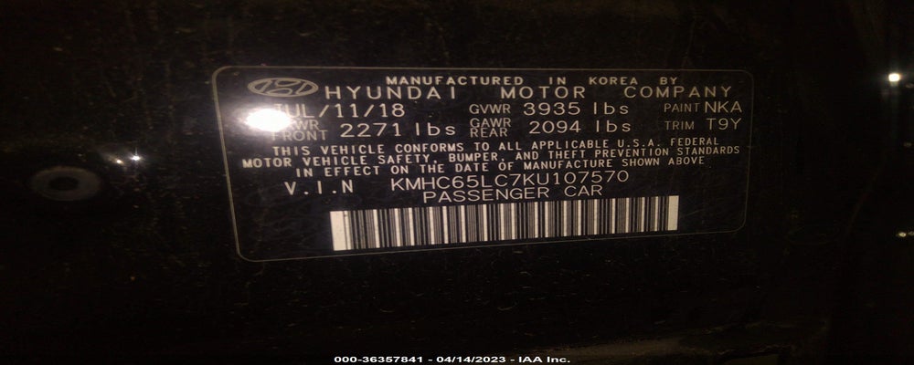 KMHC65LC7KU107570 2019 HYUNDAI IONIQ photo no. 9
