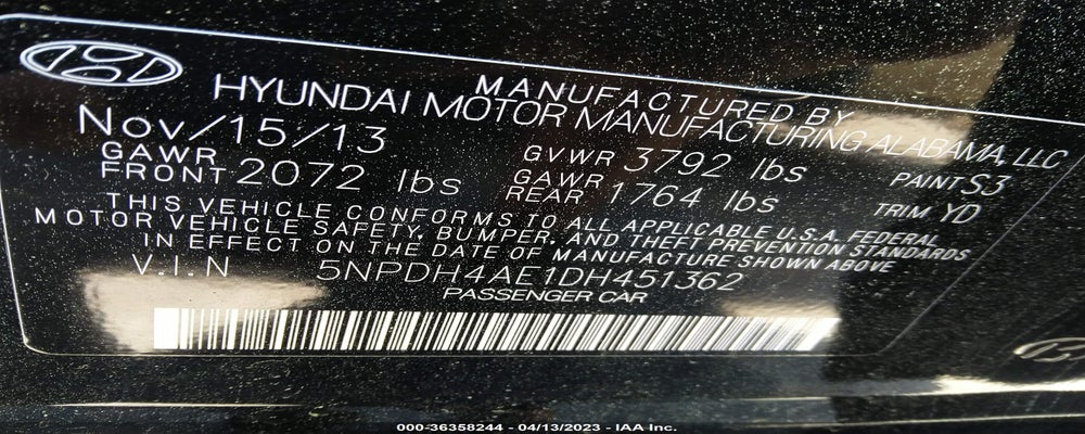 5NPDH4AE1DH451362 2013 HYUNDAI ELANTRA photo no. 9