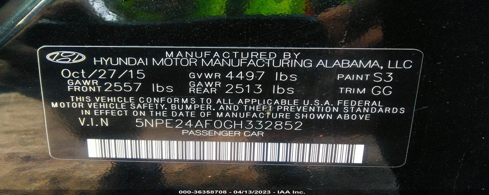 5NPE24AF0GH332852 2016 HYUNDAI SONATA photo no. 9