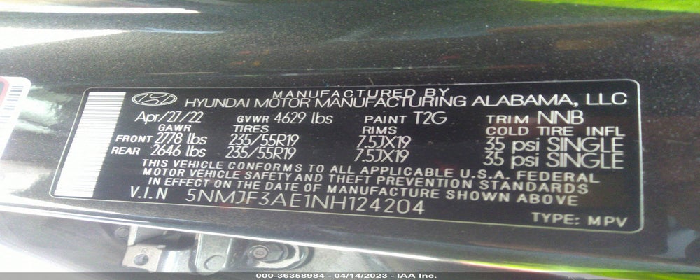 5NMJF3AE1NH124204 2022 HYUNDAI TUCSON photo no. 9