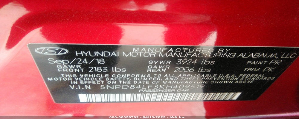 5NPD84LF3KH409519 2019 HYUNDAI ELANTRA photo no. 9