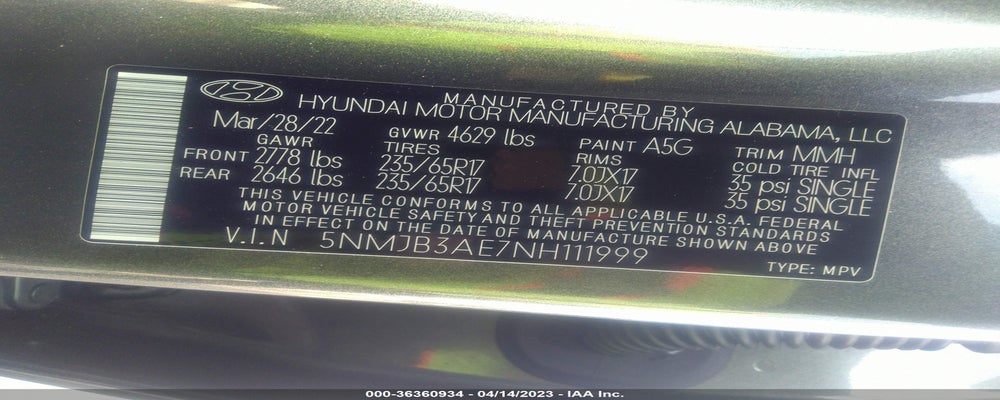 5NMJB3AE7NH111999 2022 HYUNDAI TUCSON photo no. 9