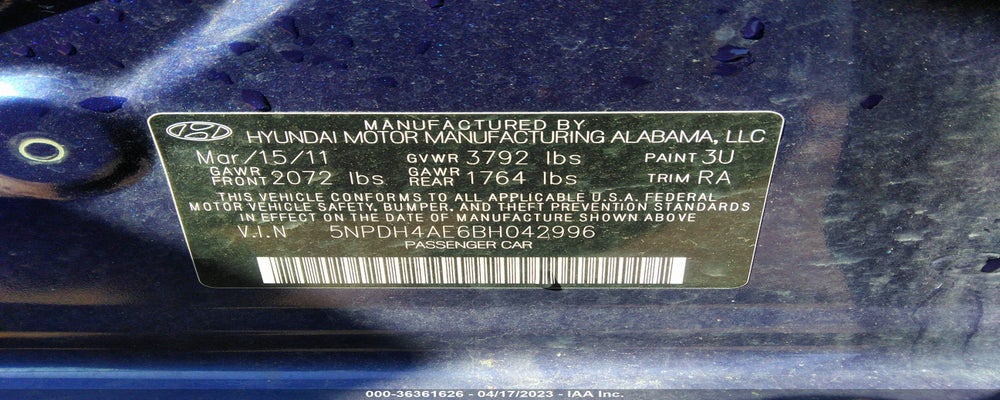 5NPDH4AE6BH042996 2011 HYUNDAI ELANTRA photo no. 9