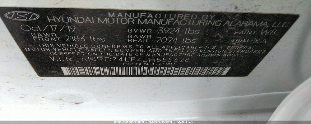 5NPD74LF4LH555626 2020 HYUNDAI ELANTRA photo no. 9