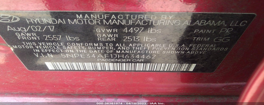 5NPE34AF1JH634462 2018 HYUNDAI SONATA photo no. 9