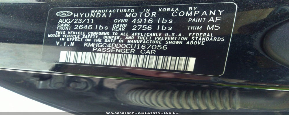KMHGC4DD0CU167056 2012 HYUNDAI GENESIS photo no. 9