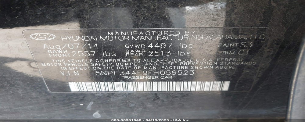 5NPE34AF9FH056523 2015 HYUNDAI SONATA photo no. 9
