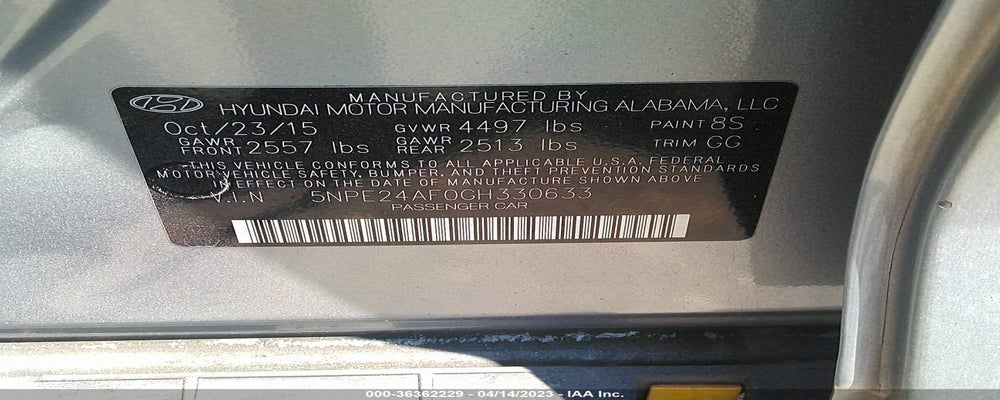 5NPE24AF0GH330633 2016 HYUNDAI SONATA photo no. 9