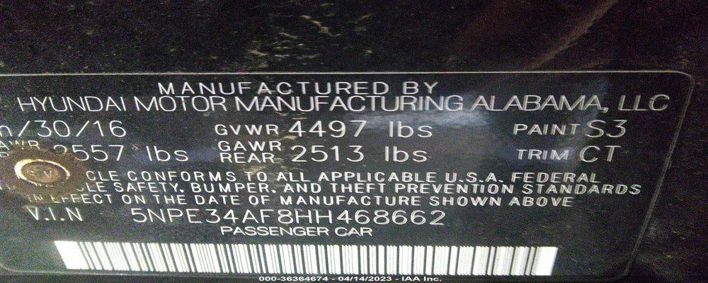 5NPE34AF8HH468662 2017 HYUNDAI SONATA photo no. 9