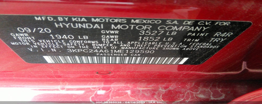 3KPC24A61ME129590 2021 HYUNDAI ACCENT photo no. 9