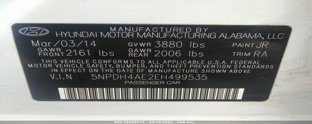 5NPDH4AE2EH499535 2014 HYUNDAI ELANTRA photo no. 9
