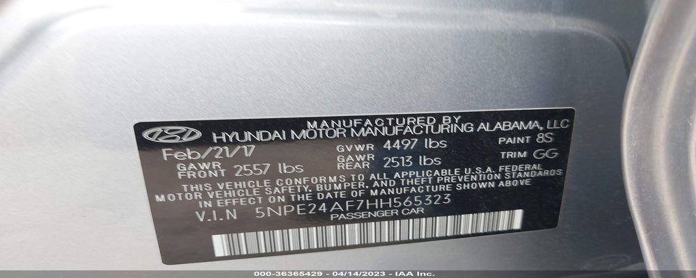5NPE24AF7HH565323 2017 HYUNDAI SONATA photo no. 9