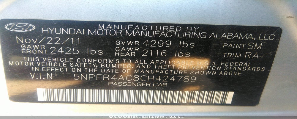 5NPEB4AC8CH424789 2012 HYUNDAI SONATA photo no. 9