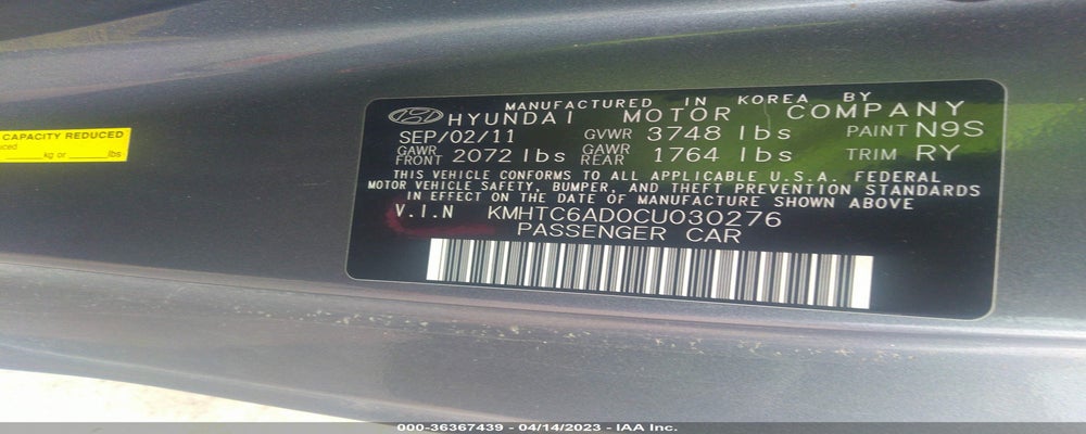 KMHTC6AD0CU030276 2012 HYUNDAI VELOSTER photo no. 9