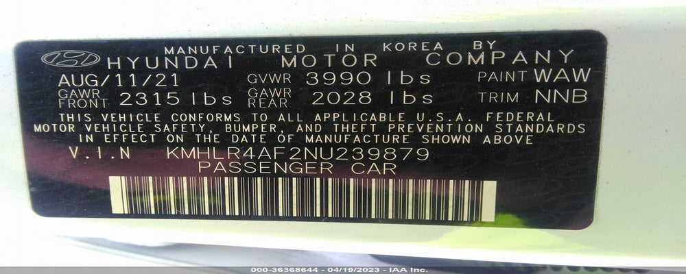 KMHLR4AF2NU239879 2022 HYUNDAI ELANTRA photo no. 9