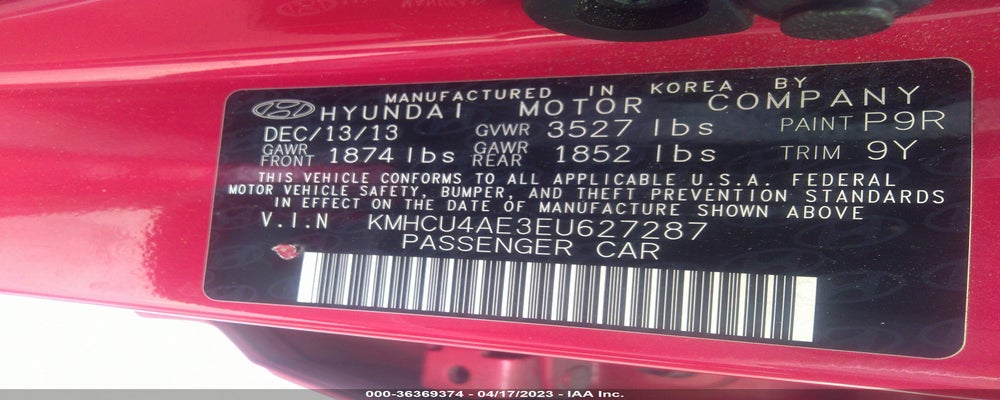 KMHCU4AE3EU627287 2014 HYUNDAI ACCENT photo no. 9
