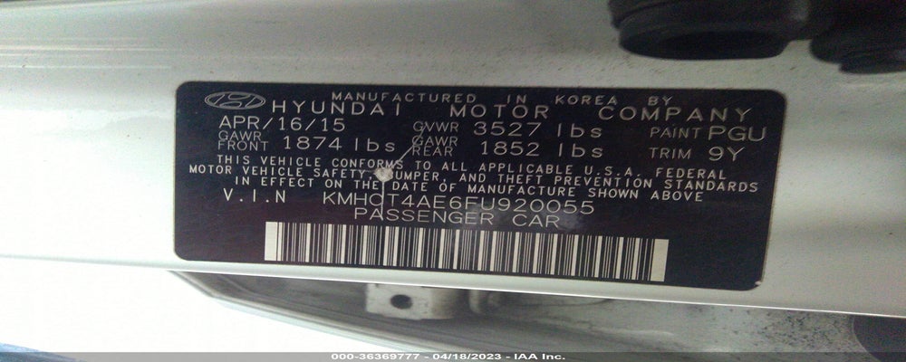 KMHCT4AE6FU920055 2015 HYUNDAI ACCENT photo no. 9
