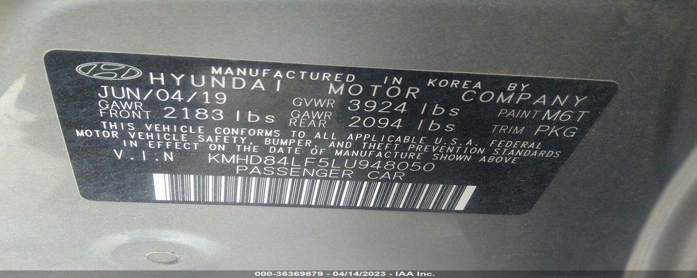 KMHD84LF5LU948050 2020 HYUNDAI ELANTRA photo no. 9