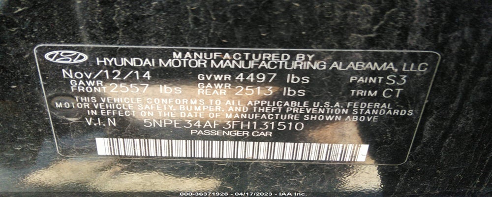 5NPE34AF3FH131510 2015 HYUNDAI SONATA photo no. 9