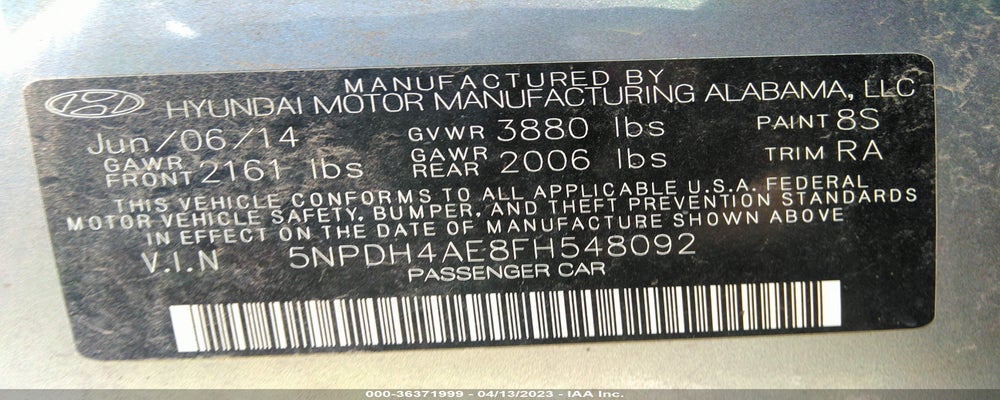5NPDH4AE8FH548092 2015 HYUNDAI ELANTRA photo no. 9
