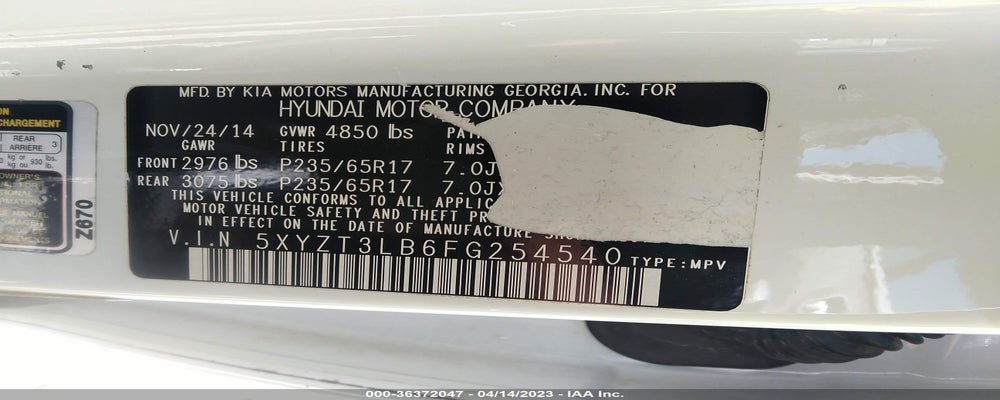 5XYZT3LB6FG254540 2015 HYUNDAI SANTA FE SPORT photo no. 9