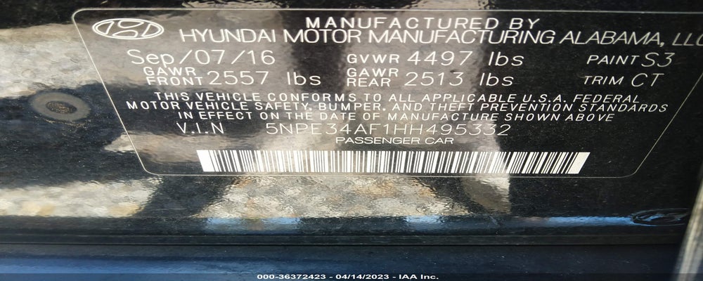 5NPE34AF1HH495332 2017 HYUNDAI SONATA photo no. 9