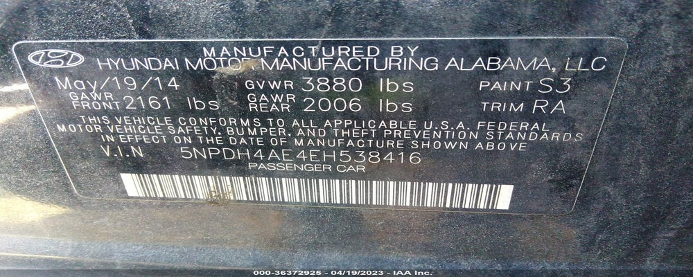 5NPDH4AE4EH538416 2014 HYUNDAI ELANTRA photo no. 9