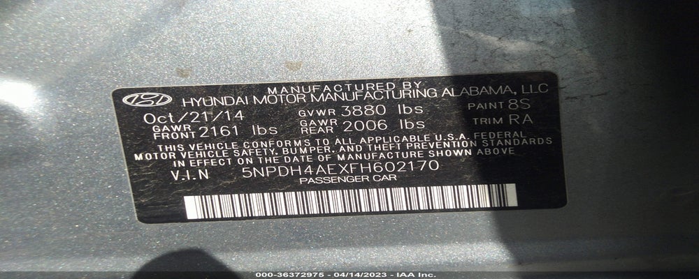 5NPDH4AEXFH602170 2015 HYUNDAI ELANTRA photo no. 9