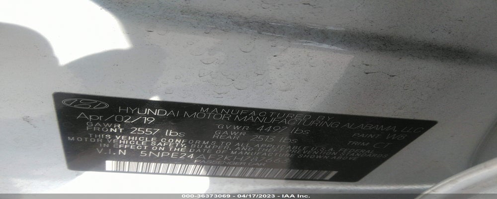 5NPE24AF2KH787663 2019 HYUNDAI SONATA photo no. 9
