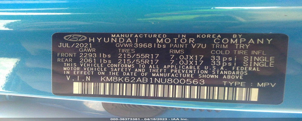 KM8K62AB1NU800563 2022 HYUNDAI KONA photo no. 9