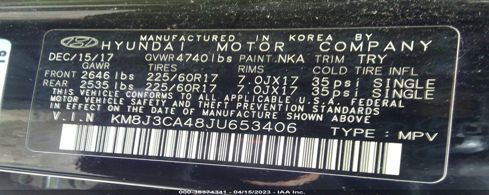 KM8J3CA48JU653406 2018 HYUNDAI TUCSON photo no. 9