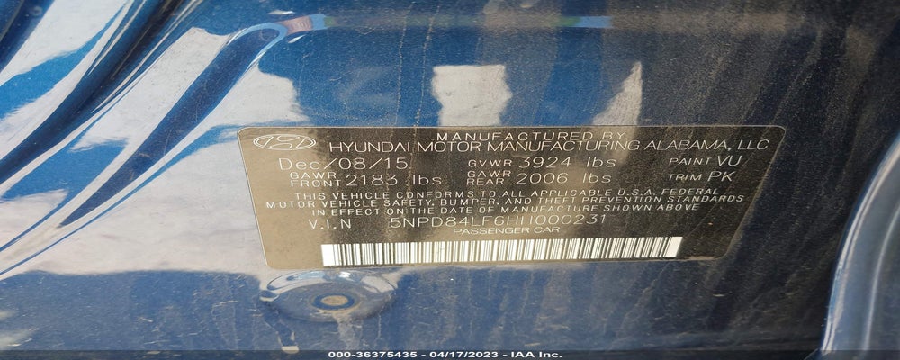 5NPD84LF6HH000231 2017 HYUNDAI ELANTRA photo no. 9