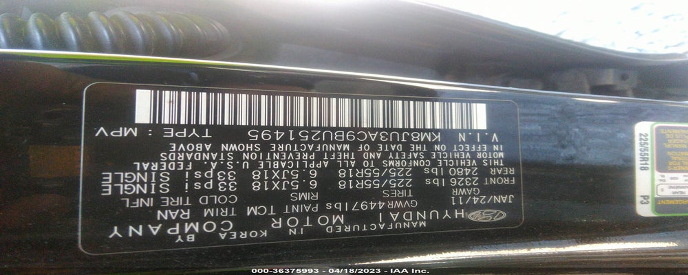 KM8JU3AC9BU251495 2011 HYUNDAI TUCSON photo no. 9